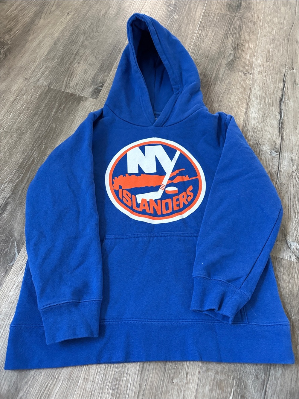 Islander Kids Royal Blue Hoodie Pajama Top with Orange & White Logo